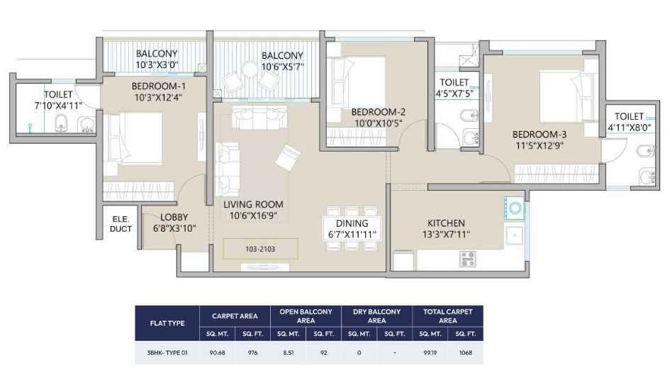 West-World-Floor-Plan-3-BHK